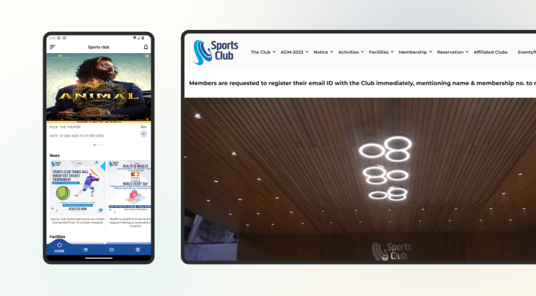 Sports Club of Gujarat website and mobile app